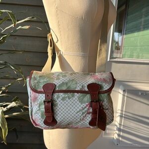 Laura Ashley Floral Crossbody Purse – Made in England – Cotton & Leather